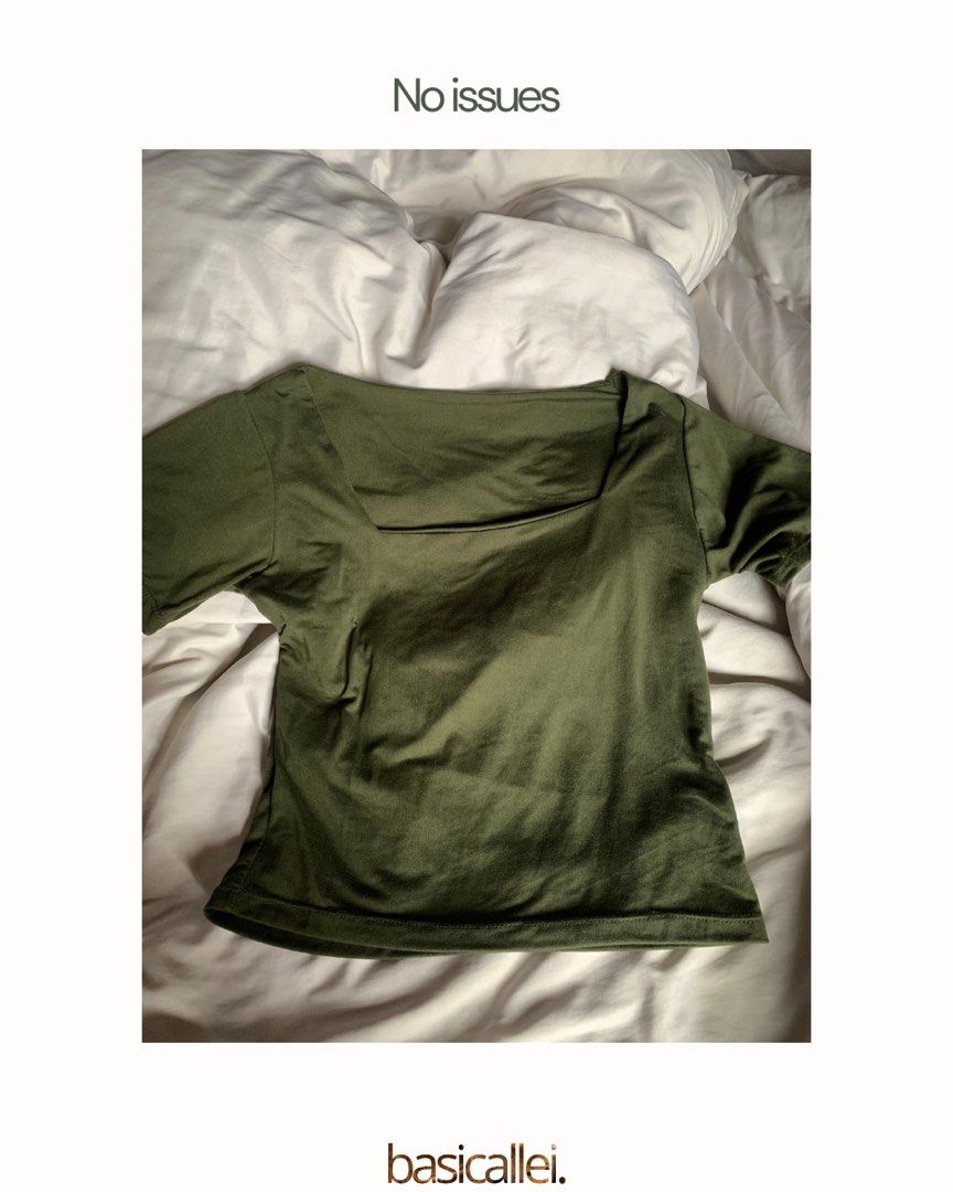Green Squareneck Top (Category: Shirts) located in Quezon City. Submitted by basicallei (Listing ID 1467237977, Image 3). Description: Fits XS-M (Body in photo is M).