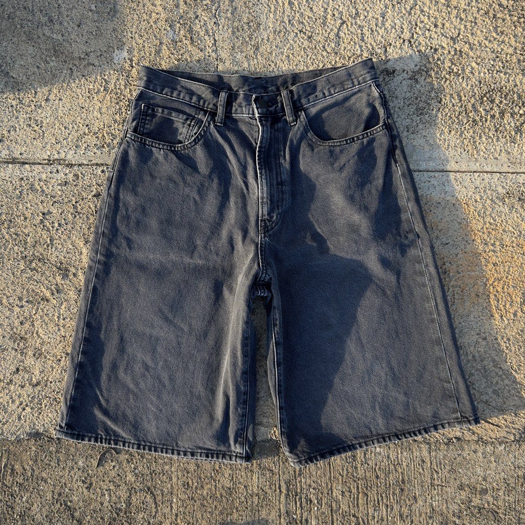 GU Washed Black Denim Jorts (Category: Shorts) located in Puerto Princesa. Submitted by jdthrifts (Listing ID 1467307906, Image 1). Description: Size M on tag Waist: 30-32 Length: 24.