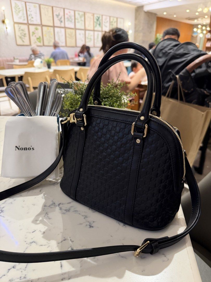 GUCCI DOME- Black (Category: Cross-body Bags) located in Makati City. Submitted by lambogirl (Listing ID 1467275542, Image 2). Description: ✔️excellent condition with free strap ✔️comes with dust bag, entrupy, paper bag ✔️Free shipping or pick up (Makati).