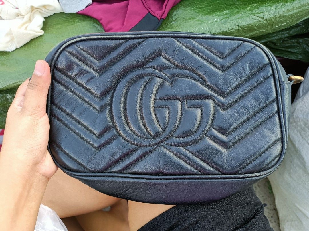 Gucci Matelasse GG Marmont Mini Camera Bag (Category: Cross-body Bags) located in Bolinao. Submitted by shayne_0215 (Listing ID 1467339706, Image 2). Description: - Ukay Source - Has some rubs on the outside piping/lining of the bag and leather part of the zip puller, signs of use on the hardware - Coded - As Is Where Is - Last Price Posted - Deal Now, Pay Now - MOP: GCASH - SF will be shouldered by the buyer.