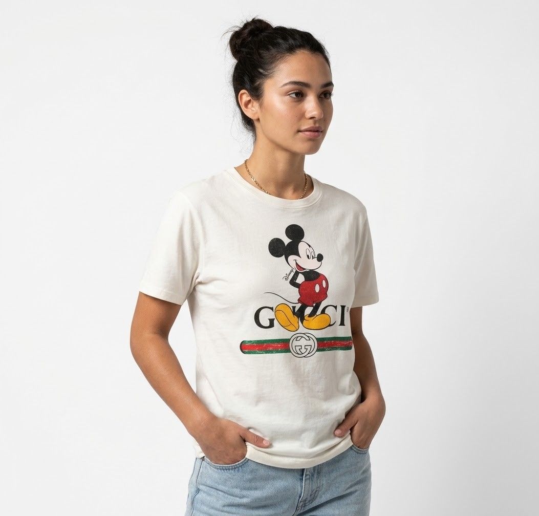 Gucci X Mickey Mouse Tee (Category: Luxury Apparel) located in Bacolod City. Submitted by luxtrend.ph (Listing ID 1467187312, Image 2). Description: Gucci X Mickey Mouse Tee •Photos may vary due to lighting✨ •Unisex •Size: M - L for Men / L - XL for Women •Condition: Like new •Issues: None •Color Rate: 9.9/10 •Complete tags •₱rice: 1,880 shipped🏷 DM to purchase🛒🛒🛒 Courier: J&T Express MOP: Gcash / Bank Transfer PAYMENT FIRST (NO COD) NO RETUR