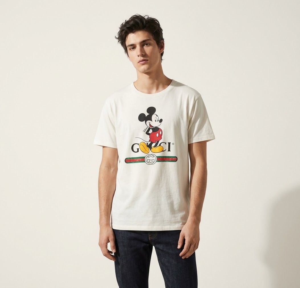 Gucci X Mickey Mouse Tee (Category: Luxury Apparel) located in Bacolod City. Submitted by luxtrend.ph (Listing ID 1467187312, Image 1). Description: Gucci X Mickey Mouse Tee •Photos may vary due to lighting✨ •Unisex •Size: M - L for Men / L - XL for Women •Condition: Like new •Issues: None •Color Rate: 9.9/10 •Complete tags •₱rice: 1,880 shipped🏷 DM to purchase🛒🛒🛒 Courier: J&T Express MOP: Gcash / Bank Transfer PAYMENT FIRST (NO COD) NO RETUR