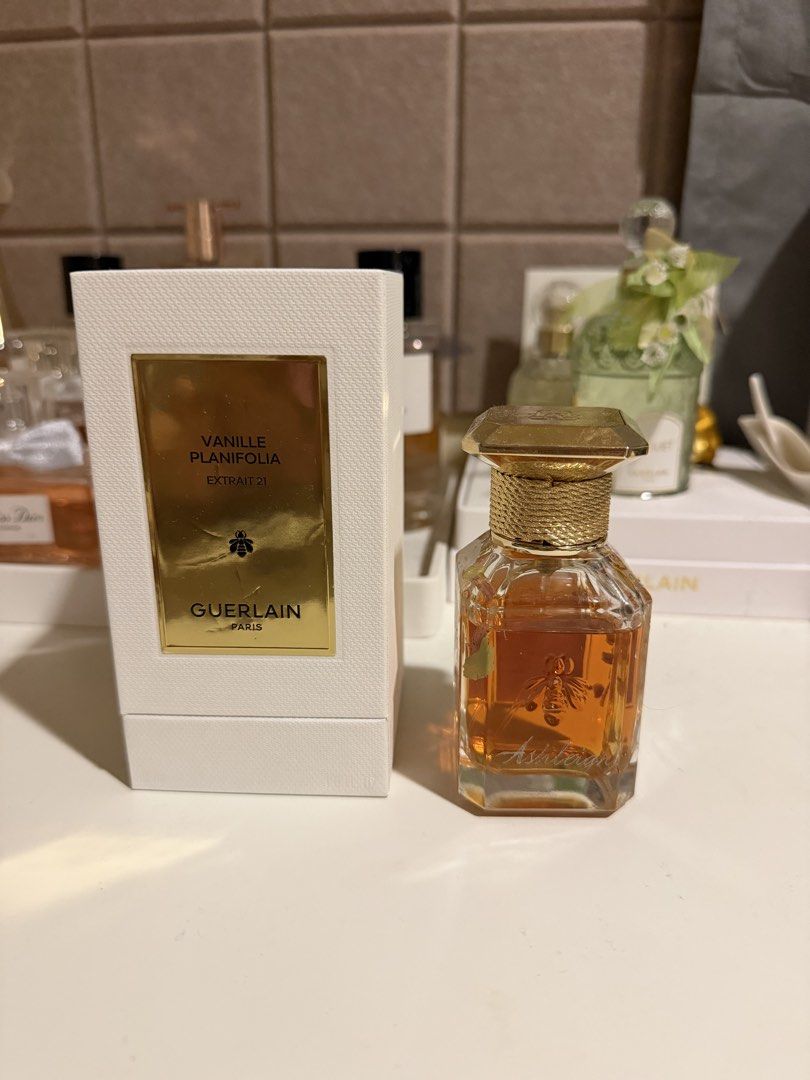 Guerlain Vanille Planifolia 50ml (Category: Fragrance & Deodorants) located in Cavite. Submitted by ashhiiiii (Listing ID 1467307060, Image 2). Description: Slightly nego, got it for almost 40k Authentic, got it from Guerlain event last August that’s why it was painted. But it can be removed naman if u like. Has my name engraved Please see juice level sa pic..
