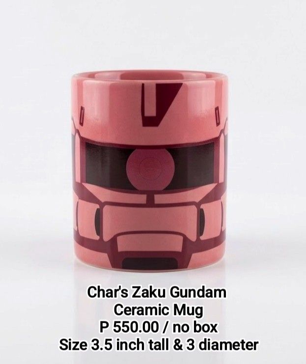 Gundam Char's Zaku Ceramic Mug (Category: Other Merchandise) located in Binan City. Submitted by mayjhe (Listing ID 1467239394, Image 1). Description: 💛 For Sale 💛 🌸 Gundam Zaku 🍀 Ceramic Mug 📍 Condition: Good 💰 Price is ₱ 550.00 👉 Other details posted 🇵🇭 Location Biñan Laguna 🛵 Courier J& T and Lalamove 📋 Shipping by schedule 📍 NO COD & COP 📌 All items are carefully packed and labeled with Fragile stickers for breakable goods. Howev