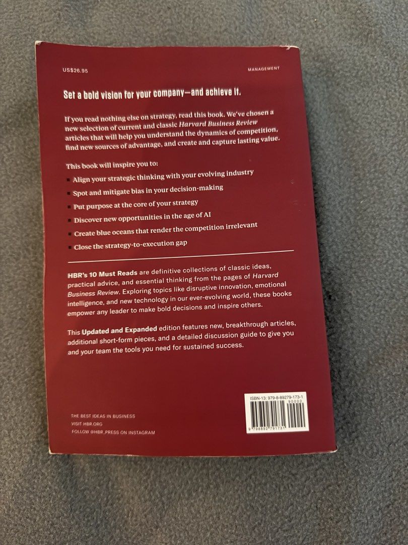 Harvard Business Review - Strategy (Category: Assessment Books) located in Manila. Submitted by daleyo (Listing ID 1467302859, Image 2). Description: Done reading Bought at fullybooked .