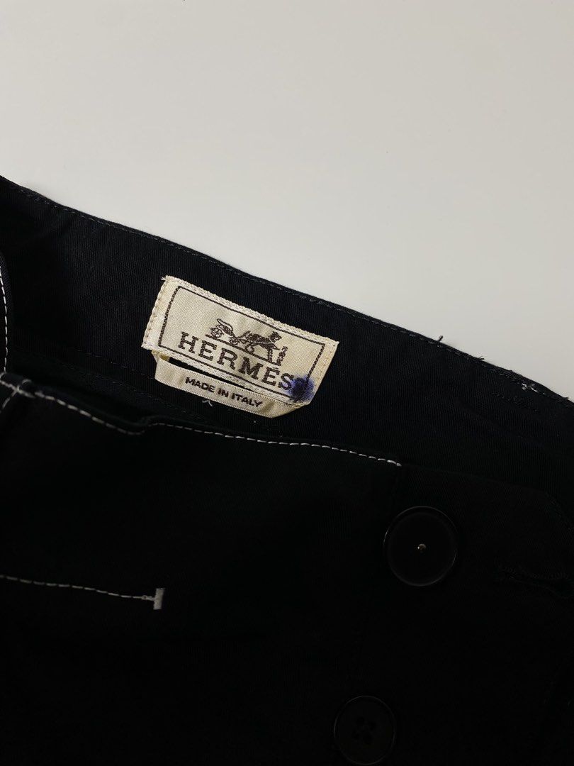 HERMES CONTRAS STITCHING BUTTON FLY PANTS (Category: Trousers) located in Balanga. Submitted by faded_garmz (Listing ID 1467295129, Image 3). Description: HERMES CONTRAS STITCHING BUTTON FLY PANTS MADE IN ITALY DIMENSIONS WAIST - 32” LENGHT - 40.5” INSEAM - 32” FRONTRISE - 9.5” THIGH - 11” KNEE - 8” LEG OPENING - 7”.