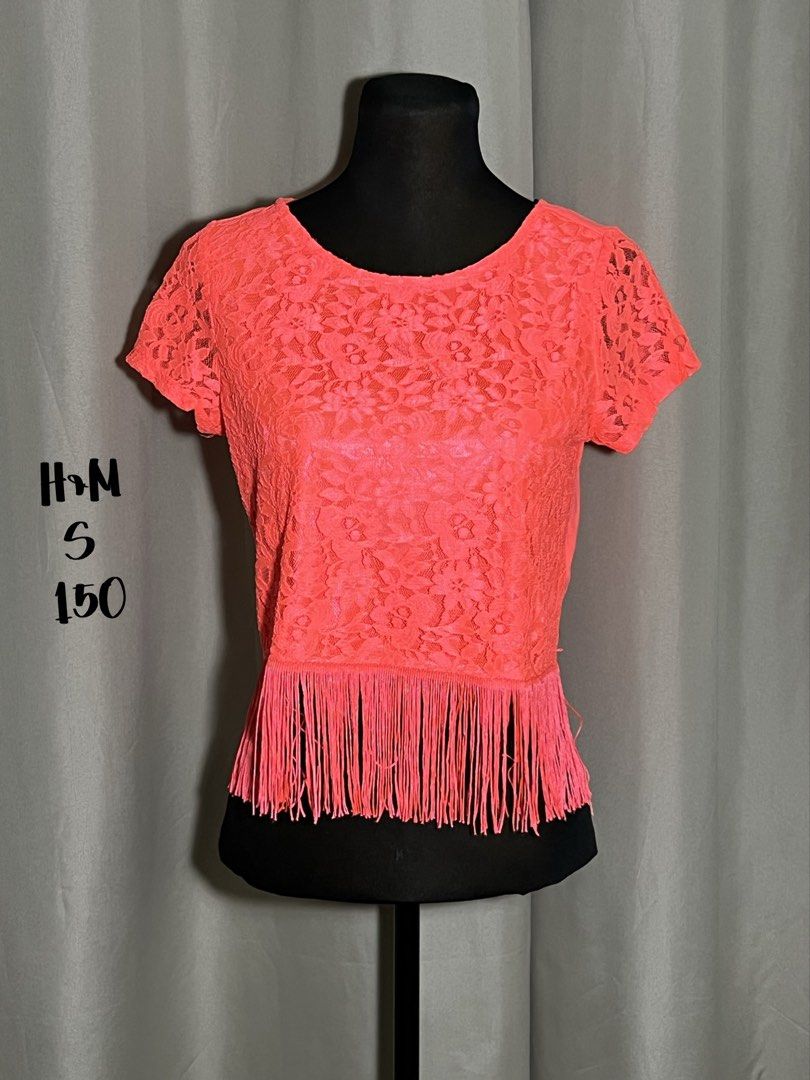 HM coral lace tassel top (Category: Shirts) located in Las Pinas. Submitted by jilanah (Listing ID 1467354709, Image 1). Description: .