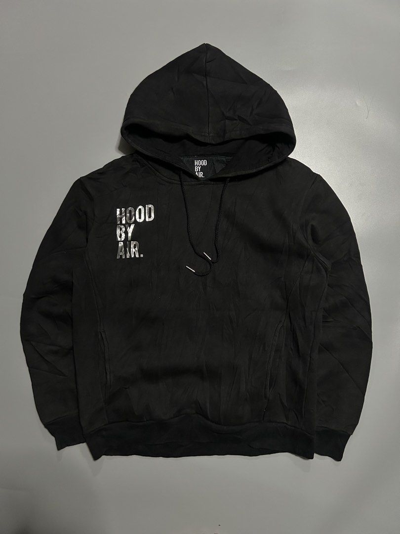 Hood by air pullover hoodie (authentic) (Category: Coats, Jackets and Outerwear) located in Trece Martires City. Submitted by flip_flips (Listing ID 1467339539, Image 1). Description: Hood by air pullover hoodie (authentic) -Dimes: 21 width 25 length -Good condition -9.5/10 color rate -issue: hairlines on back print.