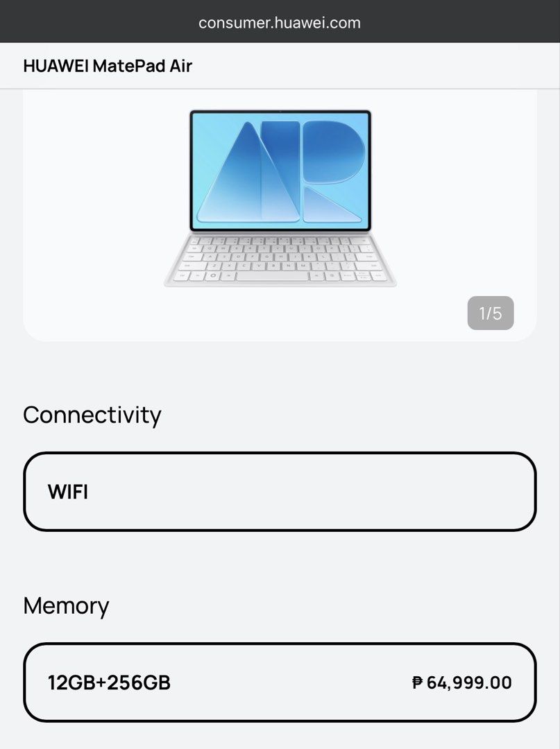 HUAWEI MatePad Air 2026 OLED Tablet (Category: Android) located in Antipolo. Submitted by franciseva (Listing ID 1467296762, Image 2). Description: Hello. Selling my HUAWEI MatePad Air 2026 – 12-inch OLED Papermatte Display Productivity Tablet | 16GB RAM / 256GB Storage. 💰 Selling Price: ₱57,500. Slightly Negotiable ♥️ 🏷️ Original Market Price: ₱64,999 With complete accessories, charger, original box, and receipt. The unit is in 100% new condit
