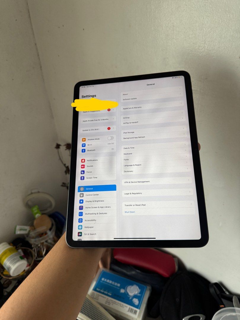 Ipad Pro M1 (Category: iPad) located in Valenzuela. Submitted by kissmuna (Listing ID 1467192443, Image 2). Description: Ipad Pro M1 128gb issue: Screen Display *See in the photo but it doesnt affect the performance All Screen is working, no ghost touch Price still negotiable.