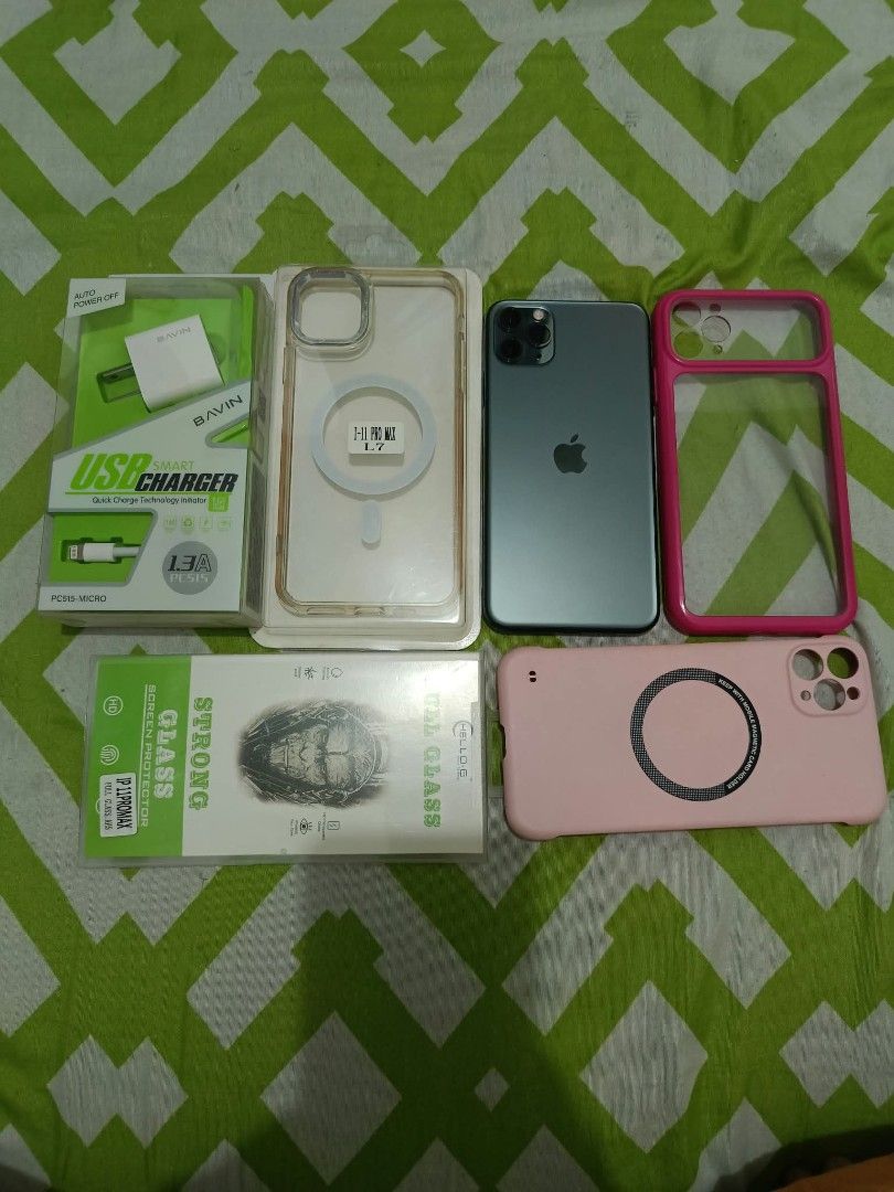 Iphone 11 Promax 512GB (Category: Other Mobile & Gadget Accessories) located in Manila. Submitted by anjiegadgets (Listing ID 1467343579, Image 2). Description: 10500 Iphone 11 ProMax 512GB SmartLocked 100 Batthealth Lady Owned Good Condition Minimal Dents Honest Issue: Replace Lcd And Battery but good performance ✅True Tone ❌Face Id Inclusion Case And Charger Rfs Need Funds Preggy po 😅 Loc Sta Quiteria Southcaloocan .