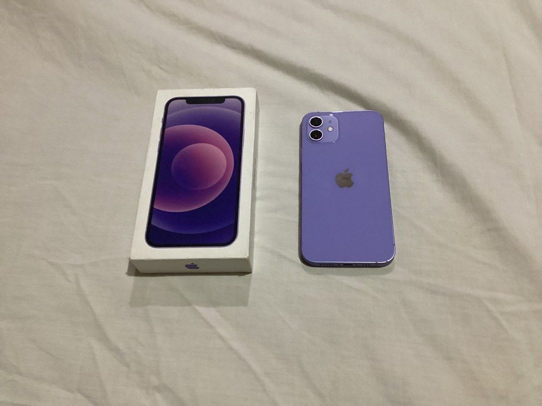 iPhone 12 64GB (Category: iPhone 12 Series) located in Manila. Submitted by seilledaintyfinds (Listing ID 1467335013, Image 1). Description: iPhone 12 64GB Purple 75% Battery Health (Orig Battery) No History of repair Lady Owned .