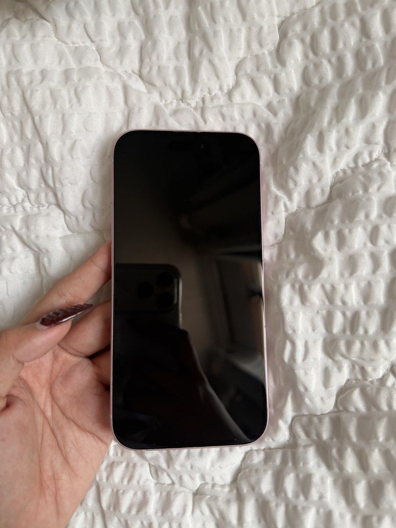 Iphone 15 Pink 256gb from The Loop (Category: iPhone 15 Series) located in Cebu City. Submitted by archivefinds (Listing ID 1467182285, Image 3). Description: iPhone 15 Pink - 256GB with FREE 2 Tempered Glass 💗 • Bought at The Loop for 54k last October 2024 • First Owner / Personal Use for 2 Years • Openline • Currently 77% Battery Health the last time i checked. (All original parts, never opened, never repaired) • Crisp & Flawless Screen/Back G