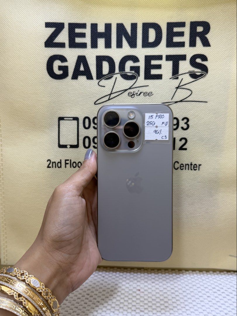 iPhone 15 PRO 256GB OPENLINE (NTC APPROVED) (Category: iPhone 15 Series) located in San Juan City. Submitted by desireebayal96 (Listing ID 1467301106, Image 1). Description: iPhone 15 PRO (NATURAL TITANIUM) * 256GB * OPENLINE (ANY SIM) * NO SIM RESTRICTIONS * NTC APPROVED * 96% BH (ORIGINAL NOT BOOSTED CAN CHECK 3UTOOLS) * 97% SMOOTH * NO ISSUE * NO HISTORY OF REPAIR * NO ICLOUD ISSUE * NOT REFURBISHED * FACE ID & TRUETONE WORKING * WITH TYPE-C C