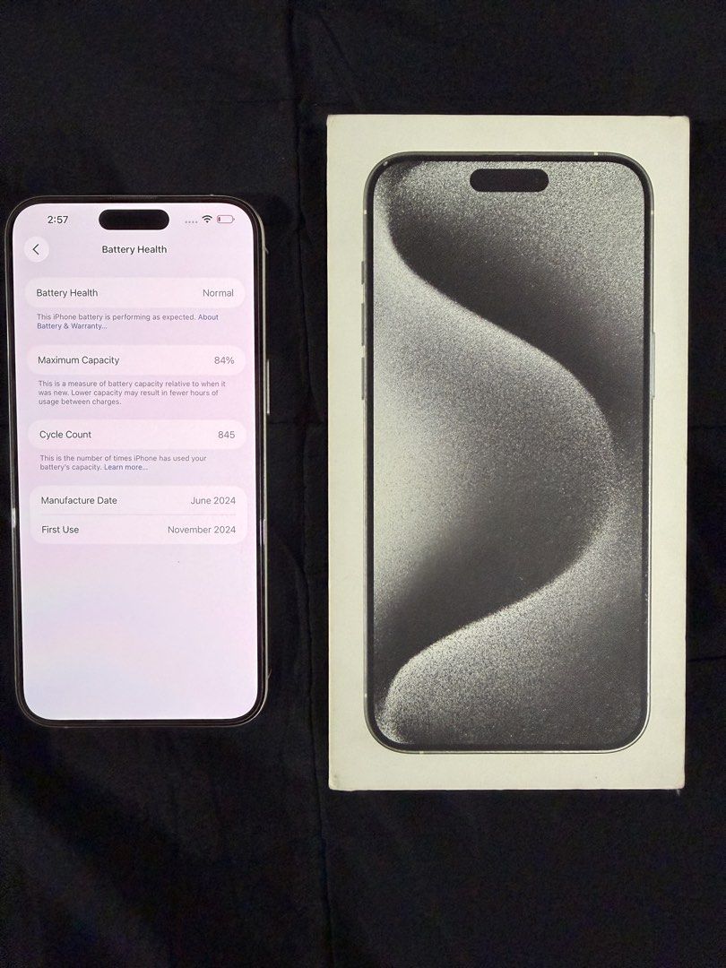 iPhone 15 Pro Max 256gb White Titanium FU NTC (Category: iPhone 15 Series) located in Paranaque City. Submitted by axisjustin50191 (Listing ID 1467358059, Image 3). Description: FOR SALE iPhone 15 Pro Max 256gb White Titanium FACTORYUNLOCKED NTC 100% smooth no dents or scratches 84% battery health excellent condition Personal unit UNIT BOX ONLY 35,990 35,990 FIRM OPEN FOR TRADE NEWPORT CITY .