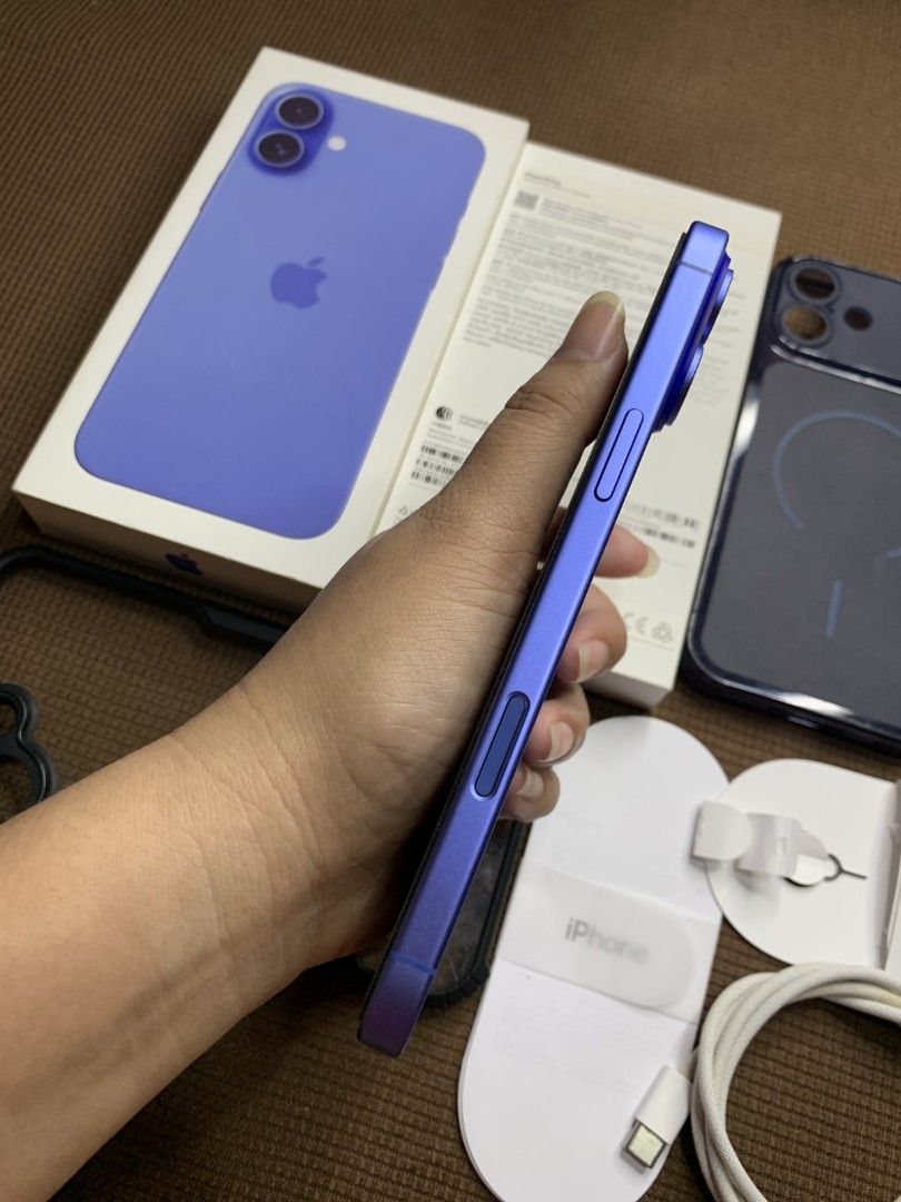 iPhone 16 Plus - Ultramarine 128GB (Category: iPhone 16 Series) located in Manila. Submitted by jacks_jm (Listing ID 1467224274, Image 3). Description: IPHONE 16 PLUS - ULTRAMARINE 128gb - 93% Battery health 500+ cc only - NTC Approved Openline Any Sim ZP/A Local Variant UPDATED IOS 27.0 - With Receipt (Picture only Nawawala yung actual, di alam saan nailagay) No Issues - Unli check po. With Original Box Same Imei Original Cord Original Tempered 