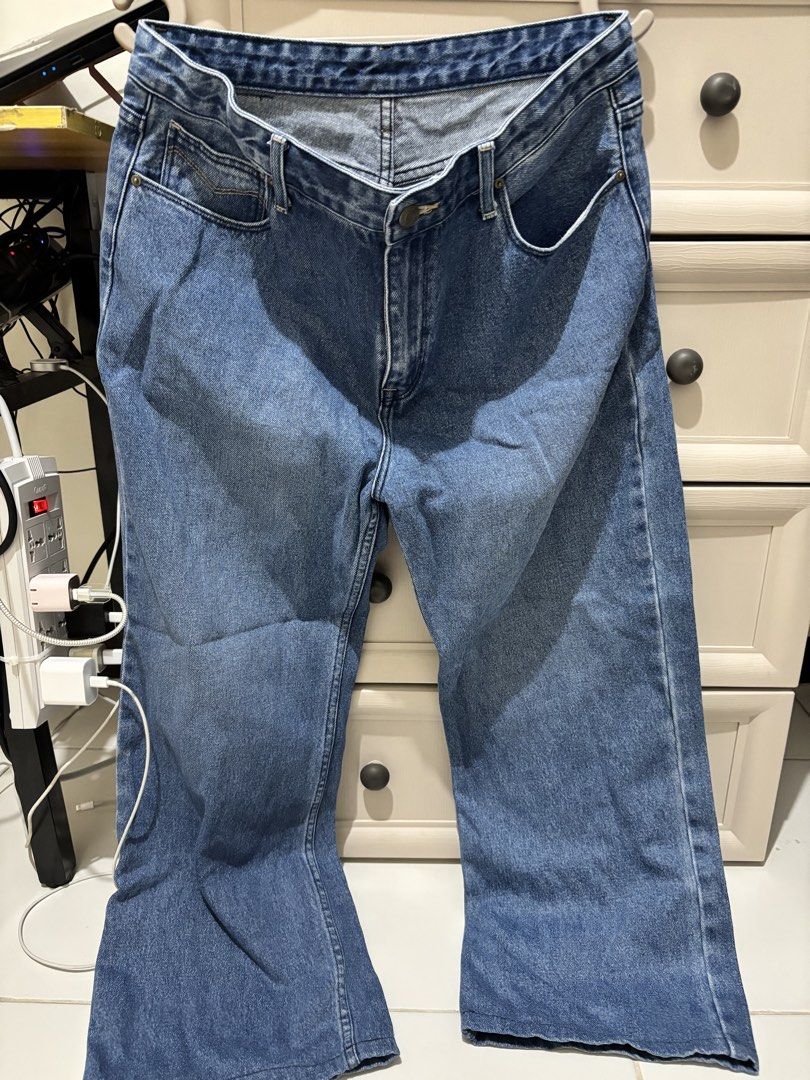JAG Denim Jeans Size 34 (Category: Jeans) located in Pasay City. Submitted by _mcrnj (Listing ID 1467324195, Image 1). Description: - Brand: JAG - Style: Wide leg - Color: Medium blue wash - Size: 34 - Material: 100% cotton (sturdy and durable fabric) - Details: Classic five-pocket design, button fly, standard belt loops, contrast stitching on back pockets, and leather patch on back waistband - Condition: Great quality, ready to wear.