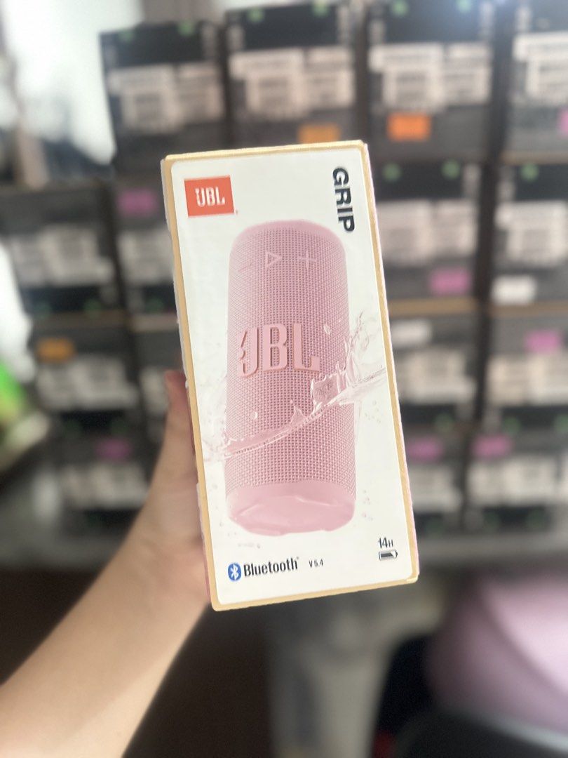 JBL Grip Portable Bluetooth Speaker - Pink (Category: Soundbars, Speakers & Amplifiers) located in San Juan City. Submitted by apallajess87858 (Listing ID 1467203341, Image 1). Description: - 100% Brand New & Factory Boxed - Stylish Pink Color - Bluetooth v5.4 for stable connection - Up to 14 hours of battery life - Waterproof design, perfect for outdoor use - Compact cylindrical shape with convenient top controls.