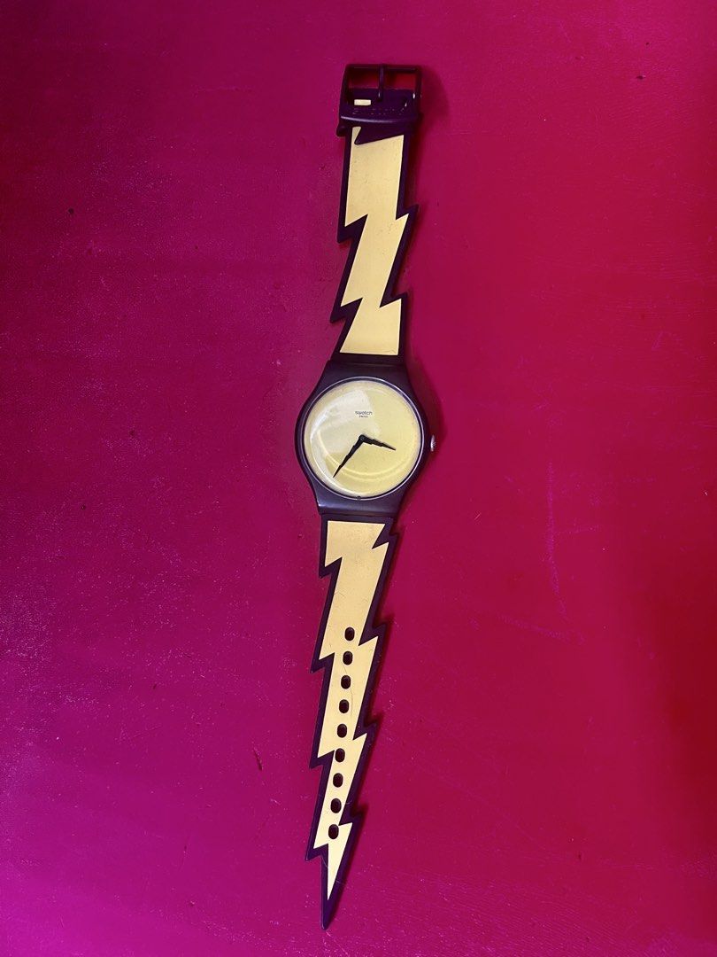 Jeremy Scott x Lightning Flash Swatch (Category: Luxury Watches) located in Manila. Submitted by forgetfulalexis (Listing ID 1467176968, Image 1). Description: Jeremy Scott x Lightning Flash Swatch Limited Edition Guaranteed Authentic -No case -Well taken care of RFS: Have used once or twice at max since purchase. .