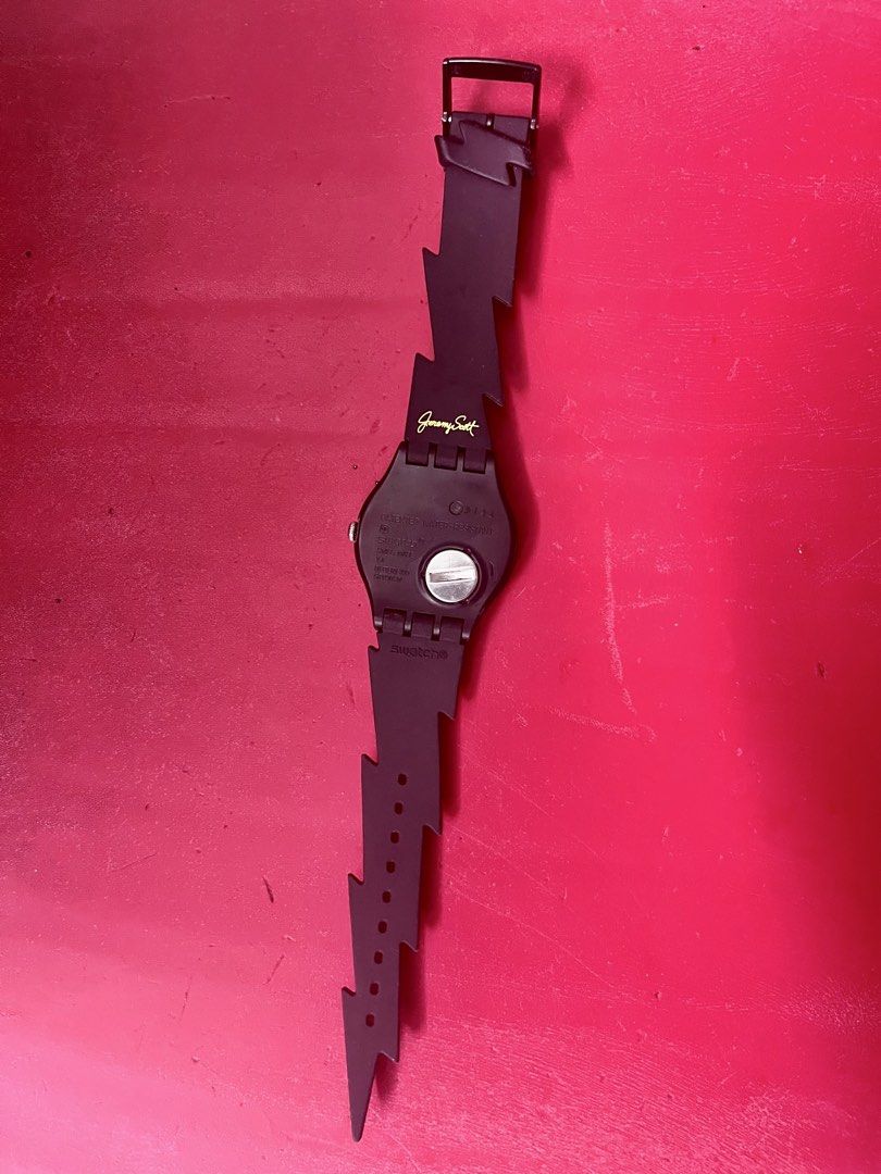Jeremy Scott x Lightning Flash Swatch (Category: Luxury Watches) located in Manila. Submitted by forgetfulalexis (Listing ID 1467176968, Image 2). Description: Jeremy Scott x Lightning Flash Swatch Limited Edition Guaranteed Authentic -No case -Well taken care of RFS: Have used once or twice at max since purchase. .