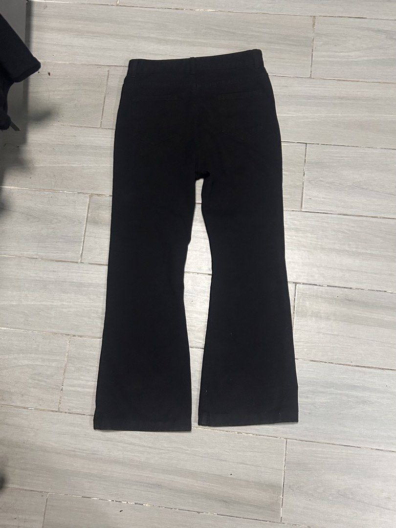 Jet Black Bootcut Jeans (Category: Jeans) located in Manila. Submitted by tryingtoarchivemaybe (Listing ID 1467267601, Image 1). Description: 32x41 Hem: 10 inches Rise: 6 Inches No brand Denim quality is decent.