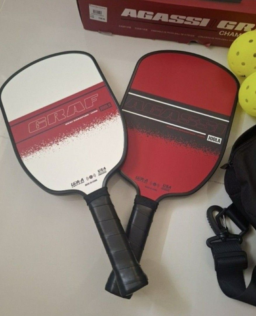 JOOLA Agassi Graf Champion Pickleball Set (Category: Racket and Ball Sports) located in Manila. Submitted by beedle2009 (Listing ID 1467359009, Image 2). Description: JOOLA Agassi Graf champion pickleball set RFS: Hindi nagagamit .