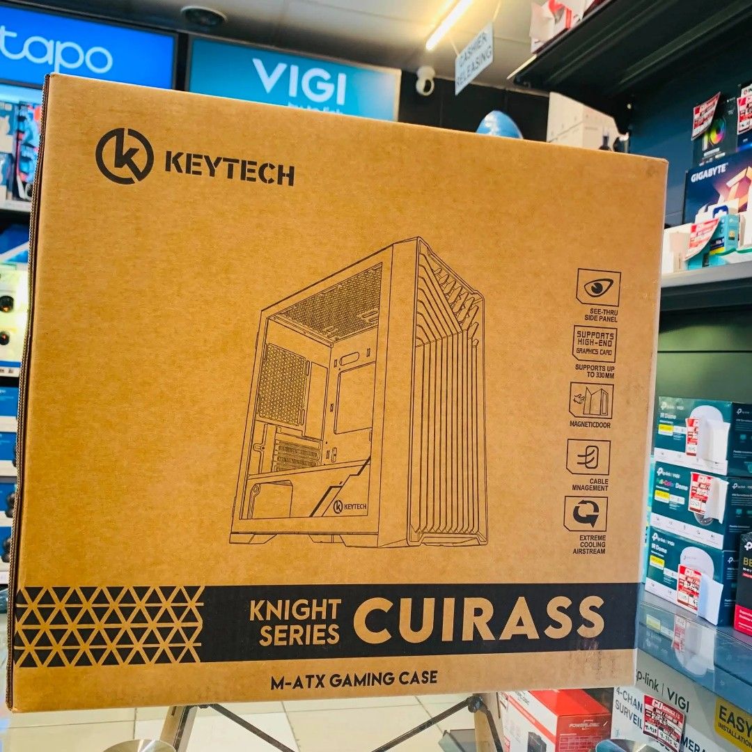 Keytech Cuirass M-ATX Tempered Glass PC Computer Case Black (Category: Computer Parts) located in Makati City. Submitted by slaccessoriesshop (Listing ID 1467347797, Image 1). Description: Keytech Cuirass M-ATX Tempered Glass PC Computer Case Black ✅ SAME DAY DELIVERY (within NCR and Cavite area) ✅ ORIGINAL / BRAND NEW/ SEALED ✅ We issue Sales Invoice (BIR registered) ✅ Open for Retail and Bulk Orders ✅ Store walk-in or pick-up ✅ 7 days replaceme