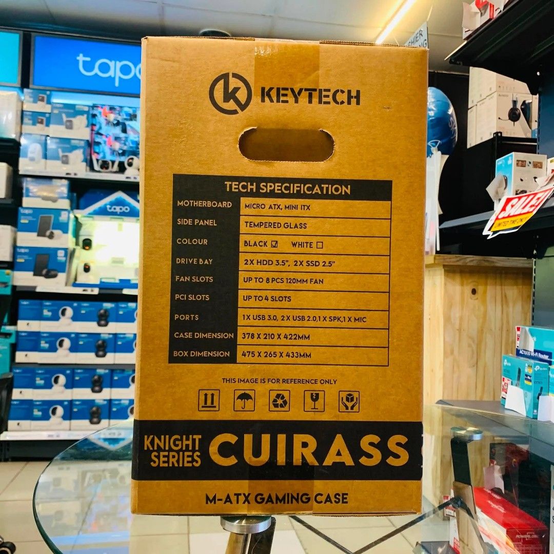 Keytech Cuirass M-ATX Tempered Glass PC Computer Case Black (Category: Computer Parts) located in Makati City. Submitted by slaccessoriesshop (Listing ID 1467347797, Image 3). Description: Keytech Cuirass M-ATX Tempered Glass PC Computer Case Black ✅ SAME DAY DELIVERY (within NCR and Cavite area) ✅ ORIGINAL / BRAND NEW/ SEALED ✅ We issue Sales Invoice (BIR registered) ✅ Open for Retail and Bulk Orders ✅ Store walk-in or pick-up ✅ 7 days replaceme