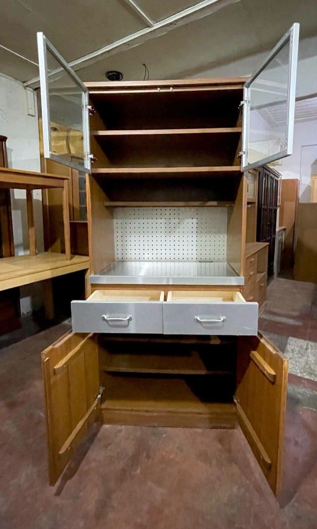 Kitchen Cupboard Display Hutch Cabinet Oven Rack (Category: Shelves, Cabinets & Racks) located in Quezon City. Submitted by dannikkishoppe2 (Listing ID 1467175825, Image 3). Description: Kitchen Cupboard Display Hutch Cabinet Oven Rack ‼️₱9800‼️ ✔️ Sturdy and Durable ✔️ With Pull-Out Tray ✔️ Adjustable Shelves ✔️ Perfect for organizing your kitchen essentials! Please manage your expectations as there might be minimal flaws. Color may vary due to 