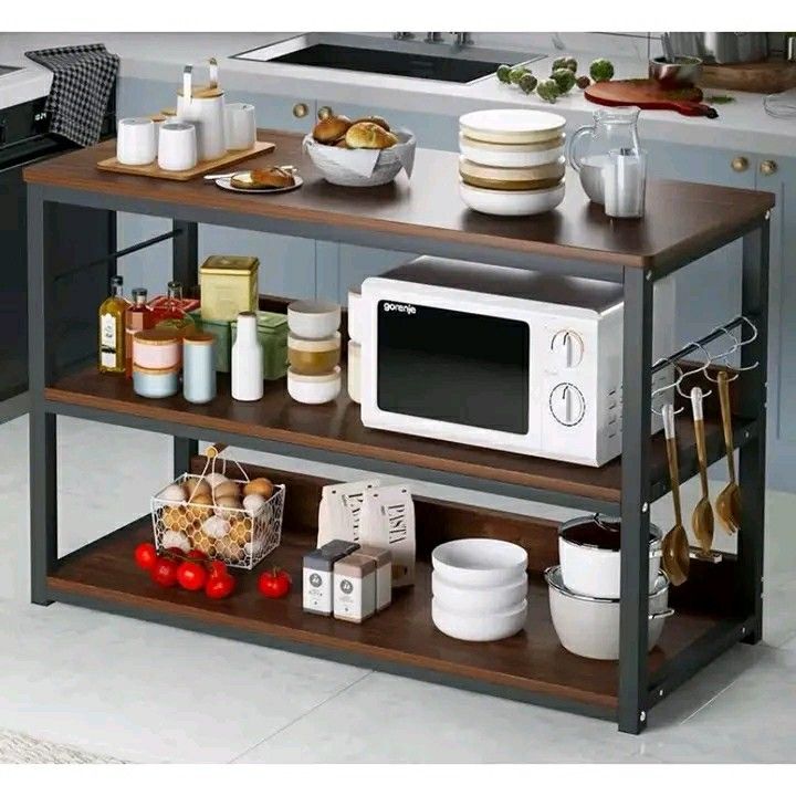 Kitchen Island Microwave Stand Utility Shelf Storage Rack (Category: Shelves, Cabinets & Racks) located in Manila. Submitted by wisecat_f7c143 (Listing ID 1467270560, Image 2). Description: AVAILABLE!!! Kitchen Island Microwave Stand Utility Shelf Storage Rack PM ME COD via lalamove may shipping few.