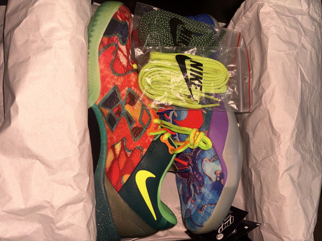 kobe 8 “what the” (Category: Casual Shoes) located in Manila. Submitted by saintkirrkkk (Listing ID 1467275195, Image 1). Description: Used twice, excellent condition size 9.5 complete with extra laces authentic moneyback if proben fake ‼️ .