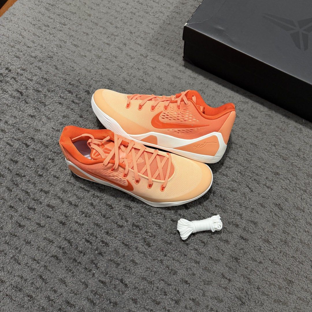 Kobe 9 EM “Orange Frost” (Category: Sneakers) located in Cavite. Submitted by acentials (Listing ID 1467171504, Image 1). Description: Kobe 9 EM “Orange Frost” sz 12.5m / new Php 7,998.