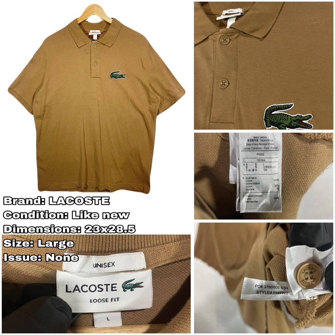 LACOSTE Big Logo POLOSHIRT (Category: Tshirts & Polo Shirts ) located in Bongabong. Submitted by freshrelic (Listing ID 1467196948, Image 1). Description: check first pic for details.