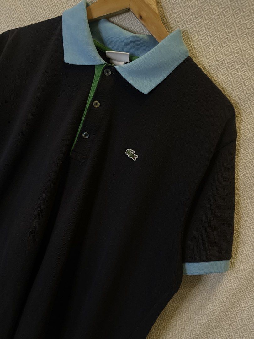 Lacoste blue collar polo shirt (Category: Tshirts & Polo Shirts ) located in Manila. Submitted by hypestock_mnl (Listing ID 1467207471, Image 2). Description: - stylish - perfect for casual wear - great fit - in good condition - minimal signs of usage - 9/10 - money worth! - see pics for details/issue.