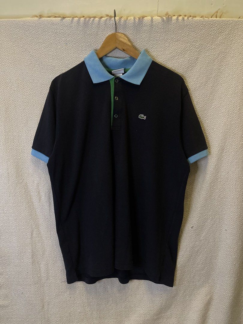 Lacoste blue collar polo shirt (Category: Tshirts & Polo Shirts ) located in Manila. Submitted by hypestock_mnl (Listing ID 1467207471, Image 1). Description: - stylish - perfect for casual wear - great fit - in good condition - minimal signs of usage - 9/10 - money worth! - see pics for details/issue.