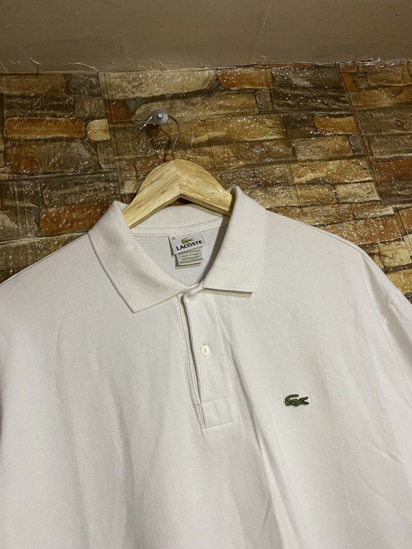 Lacoste white polo shirts (Category: Tshirts & Polo Shirts ) located in Cebu City. Submitted by arsenyong (Listing ID 1467304905, Image 3). Description: 24 by 29 Excellent 9.5/10 color ate Issue: minimal stain /washable Need wash only .
