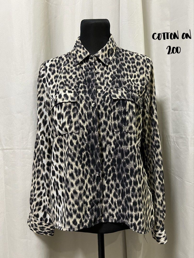 Leopard print button down blouse (Category: Longsleeves) located in Las Pinas. Submitted by jilanah (Listing ID 1467332218, Image 1). Description: .