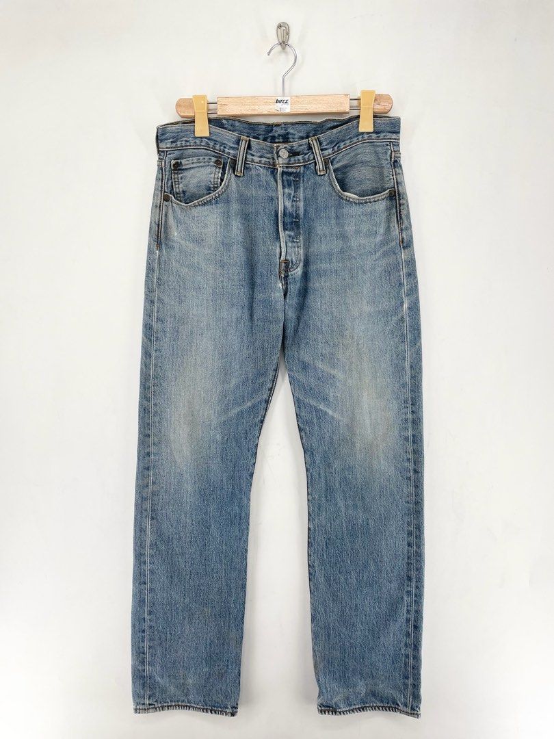 Levis 501 Medium Wash Button-Fly Straight Leg Jeans Pants (Category: Jeans) located in Manila. Submitted by buzz.garments (Listing ID 1467357203, Image 2). Description: Size: 32 on tag Dimensions(inches) - Waist/Width: 32” - Hip: 22” - Front Rise: 11” - Thigh: 11” - Inseam: 30” - Outseam/Length: 40” - Leg Opening: 7.5” signs of usage - color may vary due to lighting. please manage your expectations-minimal and unseen flaws must be considered..