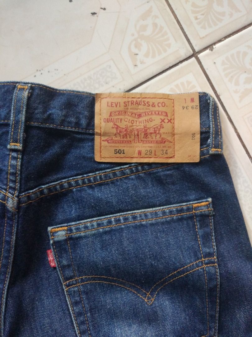 Levis 501 USA Jean 29 actual (Category: Jeans) located in Pasay City. Submitted by denimdude.ph (Listing ID 1467246039, Image 3). Description: made in USA altered length repaired stitching and distressing, last pics.