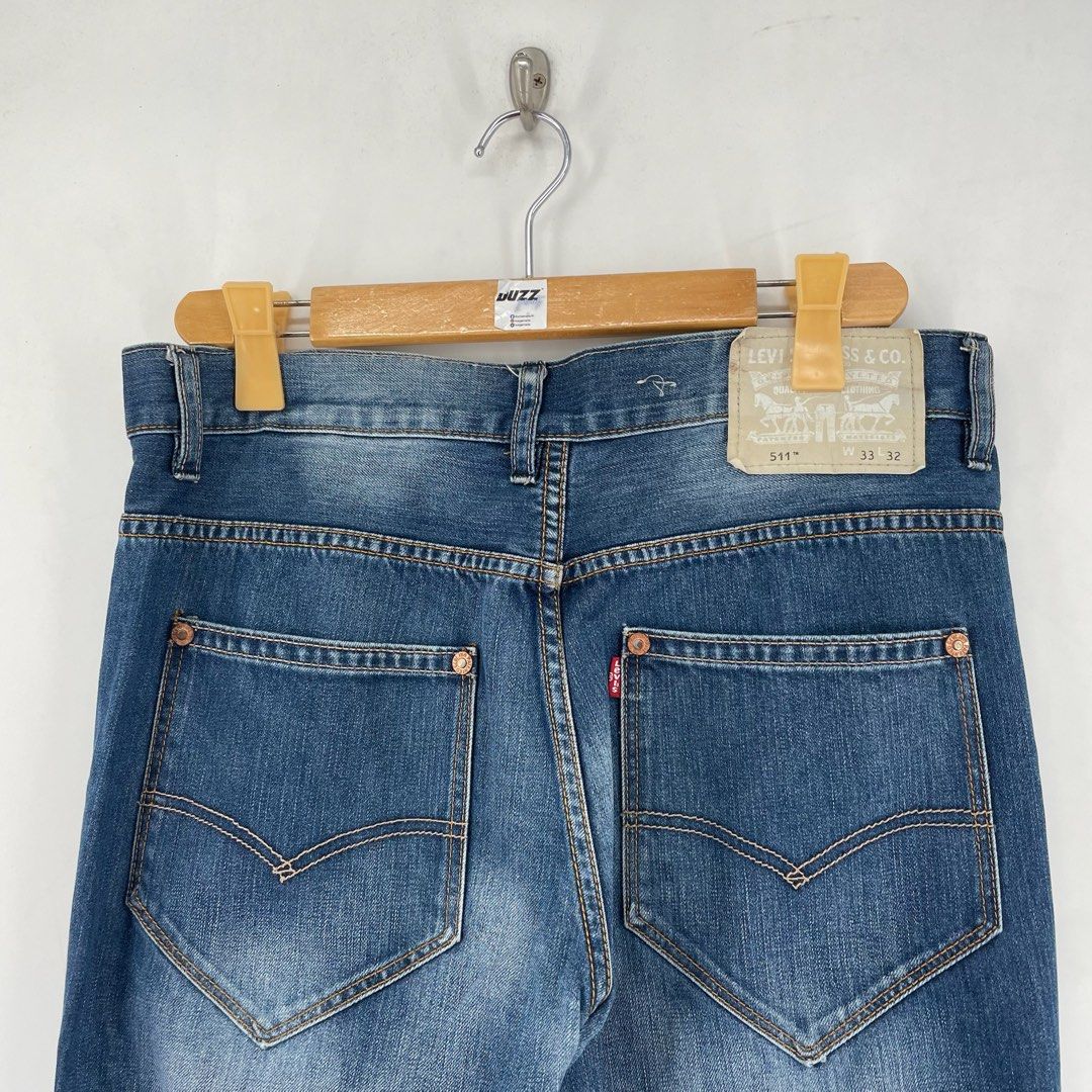 Levis 511 Slim Medium Denim Blue Wash Jeans Pants (Category: Jeans) located in Manila. Submitted by buzz.garments (Listing ID 1467356408, Image 3). Description: Size: 33” on tag Dimensions(inches) - Waist/Width: 33” - Hip: 21” - Front Rise: 10” - Thigh: 11” - Inseam: 31” - Outseam/Length: 40” - Leg Opening: 7” - color may vary due to lighting. please manage your expectations-minimal and unseen flaws must be considered..