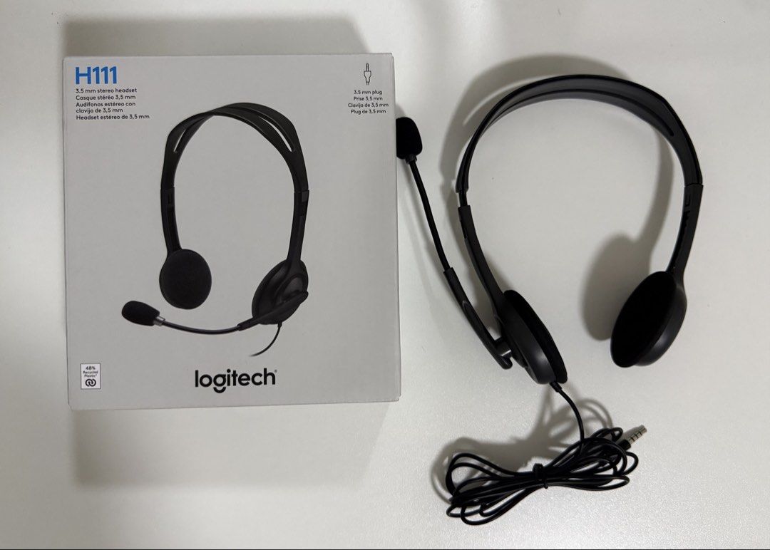 Logitech H111 Stereo Headset and Full HD Webcam Bundle (Category: Headphones & Headsets) located in Imus. Submitted by neirasalonga_ (Listing ID 1467305904, Image 3). Description: Complete Work & Study Bundle - Logitech H111 Stereo Headset & 1080P Webcam - Logitech H111 Headset: Features a clear stereo sound, 3.5mm audio plug, and a rotating noise-reducing microphone for distraction-free calls. -1080P Webcam: Supports high-definition 1080p with h