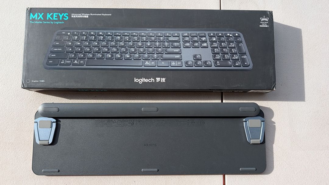 Logitech MX Keys Advanced Wireless Illuminated Keyboard (Graphite) (Category: Computer Keyboard) located in Bacoor. Submitted by rdeveyra (Listing ID 1467253083, Image 2). Description: Logitech MX Keys in Graphite color for sale. Item is used, still works well but with occasional misfires. Riser feet added for a better typing angle. PM me for faster transactions and/or inquiries..