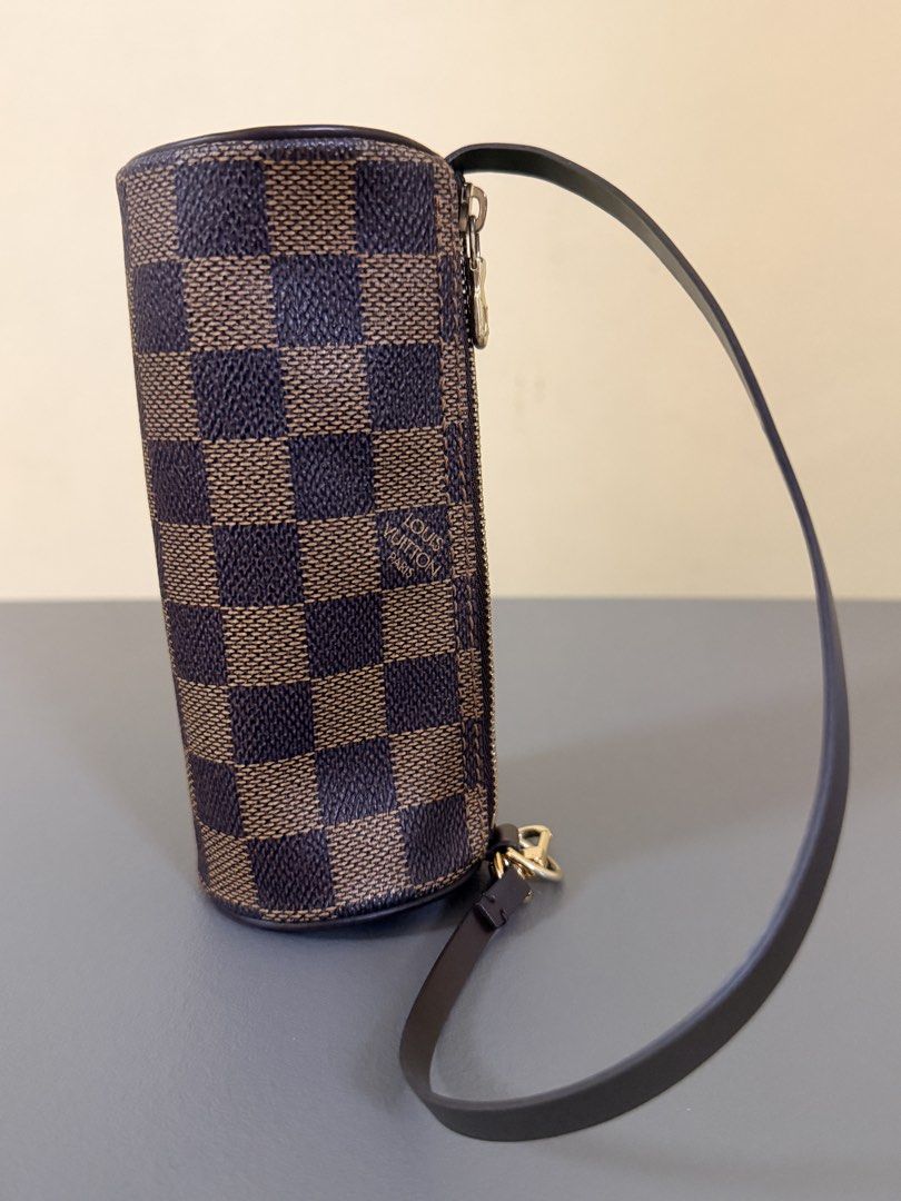 Louis Vuitton Damier Ebene Mini Papillon (Category: Luxury Bags & Wallets) located in Pasig City. Submitted by stuffrightnow (Listing ID 1467241455, Image 2). Description: - Authentic Louis Vuitton barrel bag in Damier Ebene canvas - Iconic brown and dark brown checkered pattern - Elegant gold-tone hardware - Secure top zip closure with signature LV pull tab - Single leather strap with convenient clasp attachment - Subtle Louis Vuitton Paris sign