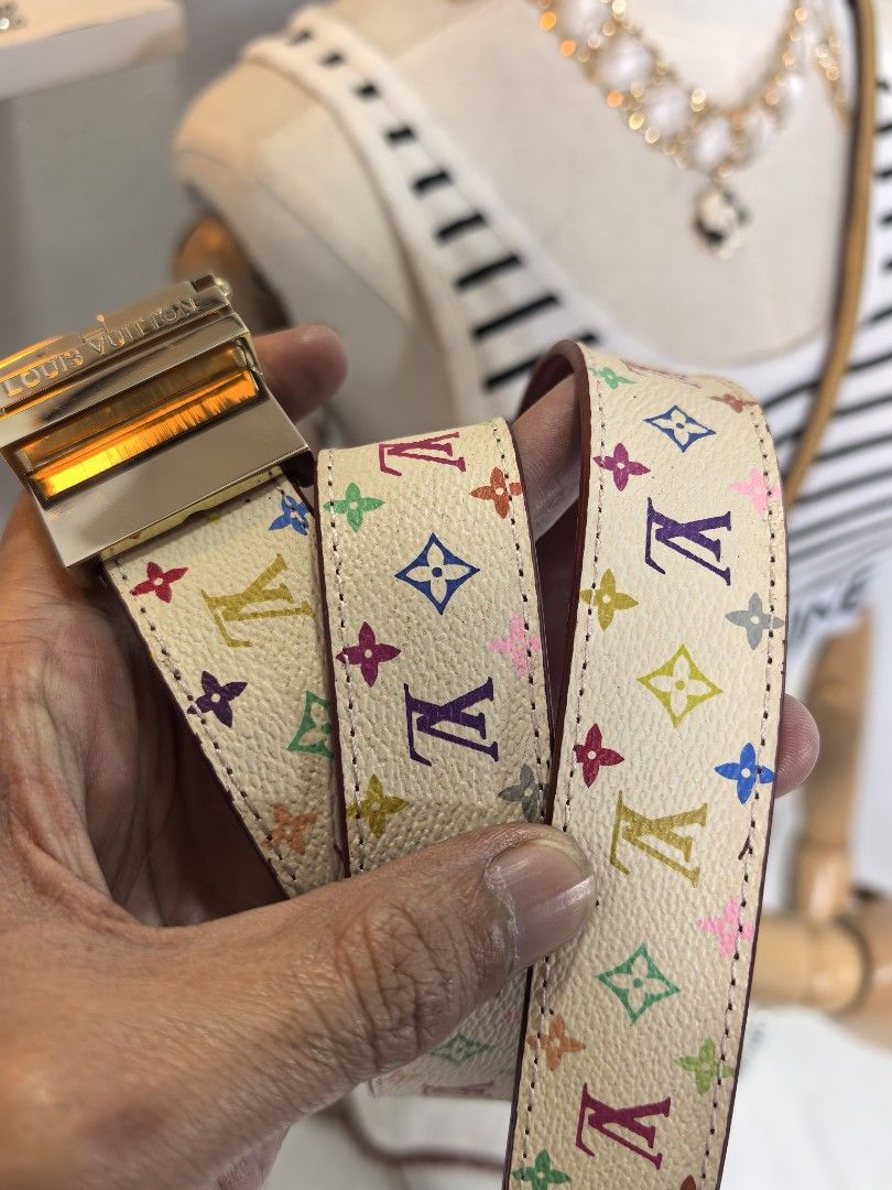 Louis Vuitton monogam Murakami belt (Category: Luxury Accessories) located in Baguio. Submitted by ashzachary (Listing ID 1467306272, Image 2). Description: Louis Vuitton monogam murakami Condition :Excellent condition Color rate 10/10 Size :Medium No issues No flaws Super ganda sa personal Pm. More details Good quality Plsss 📌No Bogus 📌No return MOP What you see is what you get PALAWAN, CEBUNA GCASH AND BDO Reminder😊 We're selling thrifted cl