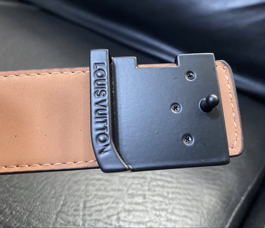 Louis Vuitton Monogram Eclipse LV Initiales Belt (Category: Luxury Accessories) located in Baguio. Submitted by SweetRepeat (Listing ID 1467235853, Image 3). Description: - Louis Vuitton monogram canvas belt - Sleek matte black LV signature buckle - Made in France - Size: 44 / 110mm - Clean edges and smooth tan lining - Classic design suitable for both jeans and formal trousers.