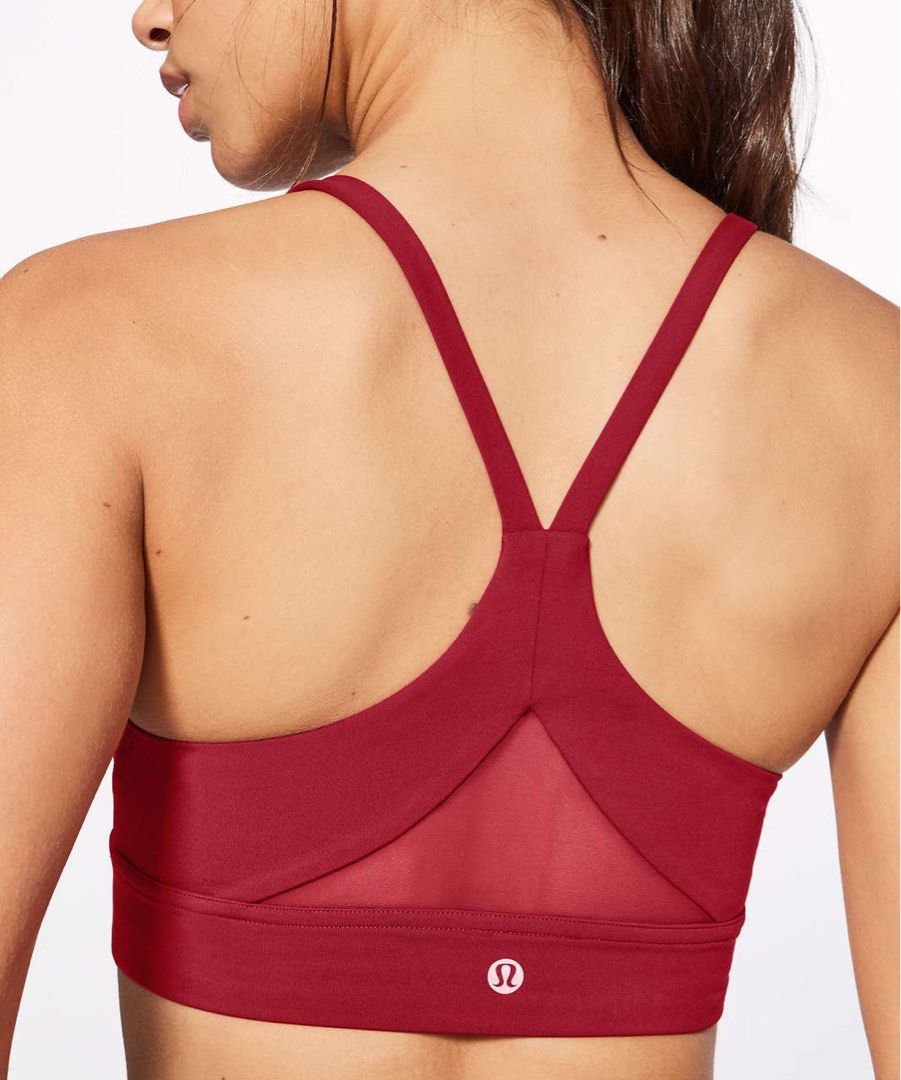 Lululemon Train Times Bra in Scarlet (Category: Activewear) located in Makati City. Submitted by agl.ph (Listing ID 1467359361, Image 1). Description: Rarely used Lululemon designed this bra with straps that stay in place through every rep. Strategically placed Mesh fabric helps keep you cool. Made with Luxtreme® fabric that is sweat-wicking and four-way stretch with a cool, smooth feel. full-on® luxtreme Four-way stretch Full-On® Luxtreme fabric