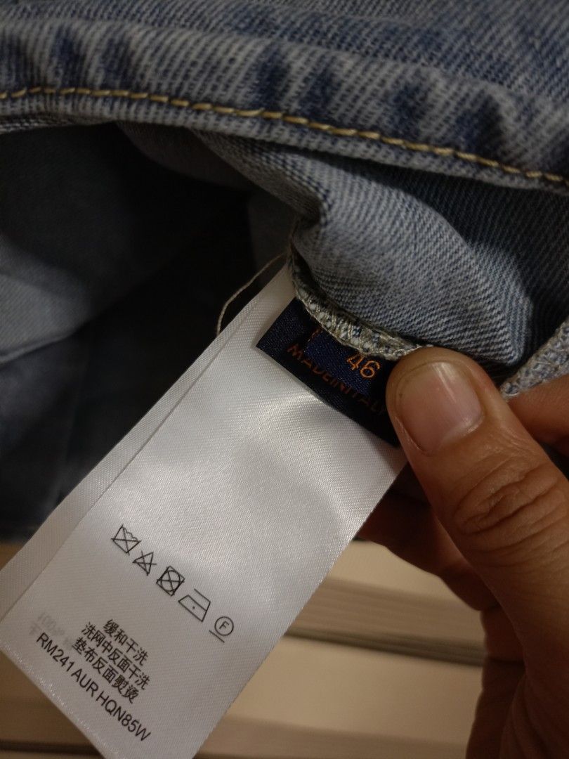 LV Denim Shirt & Shorts (Category: Luxury Apparel) located in Valenzuela. Submitted by One.Only.Nan (Listing ID 1467327436, Image 3). Description: Polo 46/S on tag, fits oversized Actual W21" L29" Shorts S on tag Actual Width 16" Rise 13" Inseam 10.5" Length 22.5" Opening 13" Both heavy denim As new condition MOP GCASH MAYA AUB BPI VALENZUELA CITY LOC.