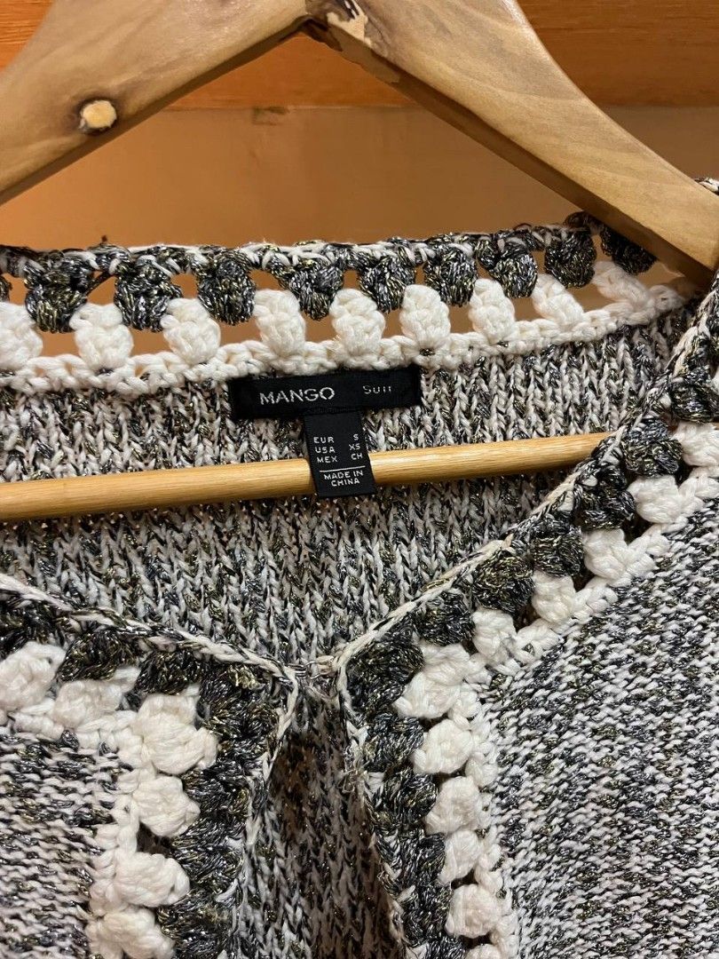 Mango tweed-style open-front knit cardigan (Category: Coats, Jackets and Outerwear) located in Quezon City. Submitted by michypeachyy1 (Listing ID 1467246047, Image 2). Description: 350 plus ship only small to medium size.