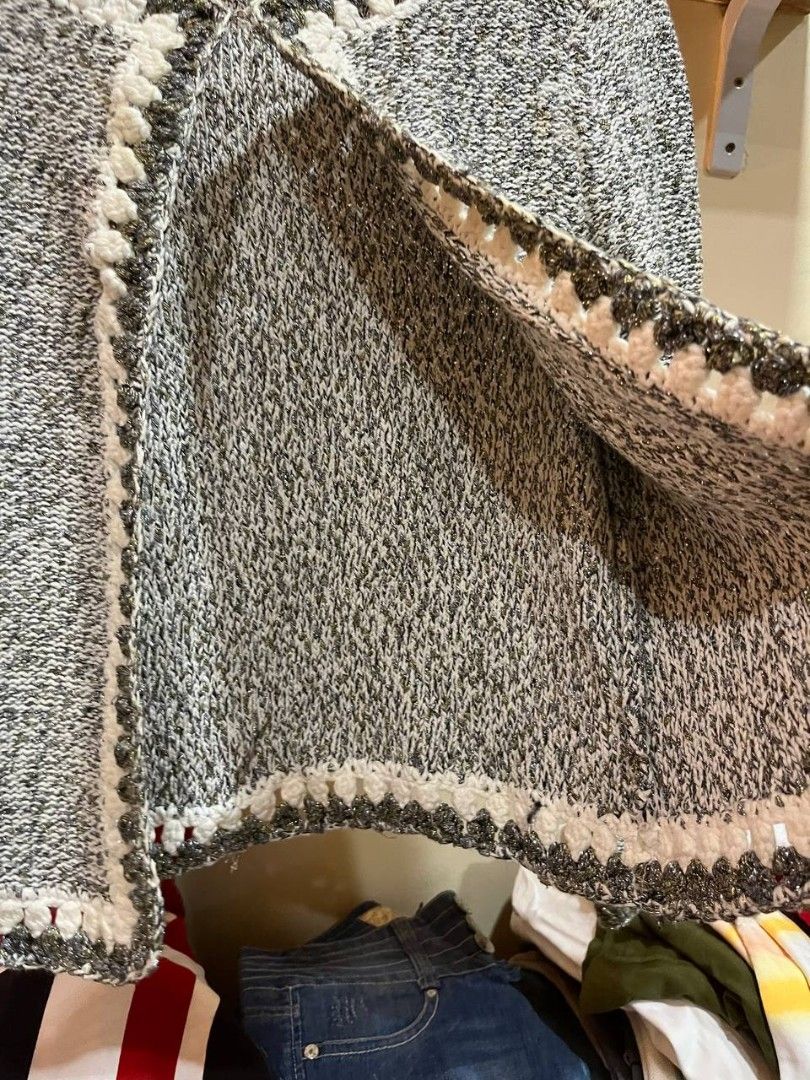 Mango tweed-style open-front knit cardigan (Category: Coats, Jackets and Outerwear) located in Quezon City. Submitted by michypeachyy1 (Listing ID 1467246047, Image 3). Description: 350 plus ship only small to medium size.