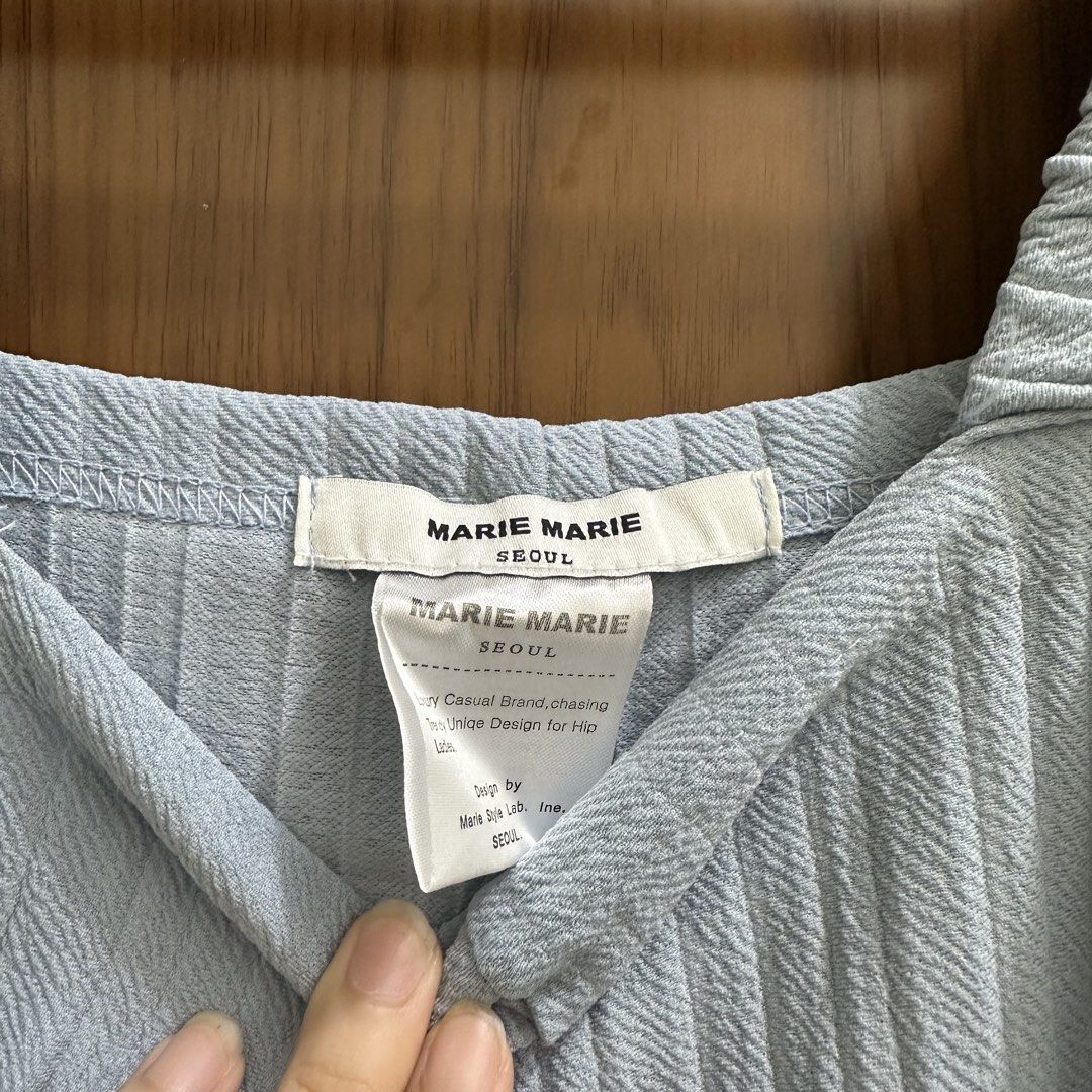 Marie Marie Blue Jumpsuit (Category: Jumpsuits) located in Makati City. Submitted by xo.thrifty (Listing ID 1467268094, Image 3). Description: Can fit Medium to Large length:46 from shoulders.